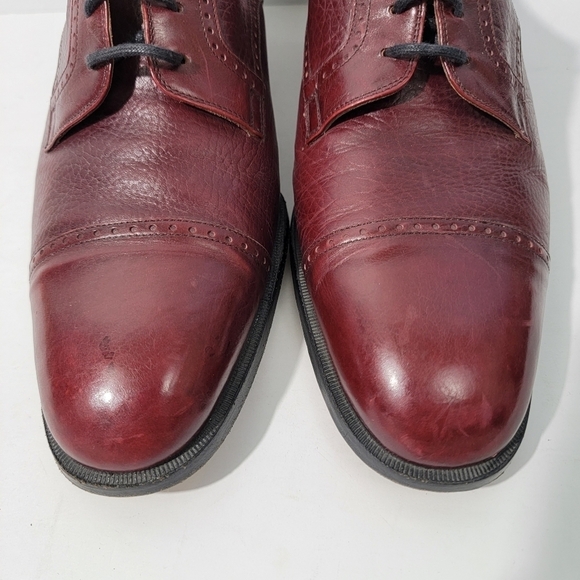 TED LAPIDUS Paris Men\'s Rust Textured Oxford Shoes Size 9 Leather Lace Tie main image 6